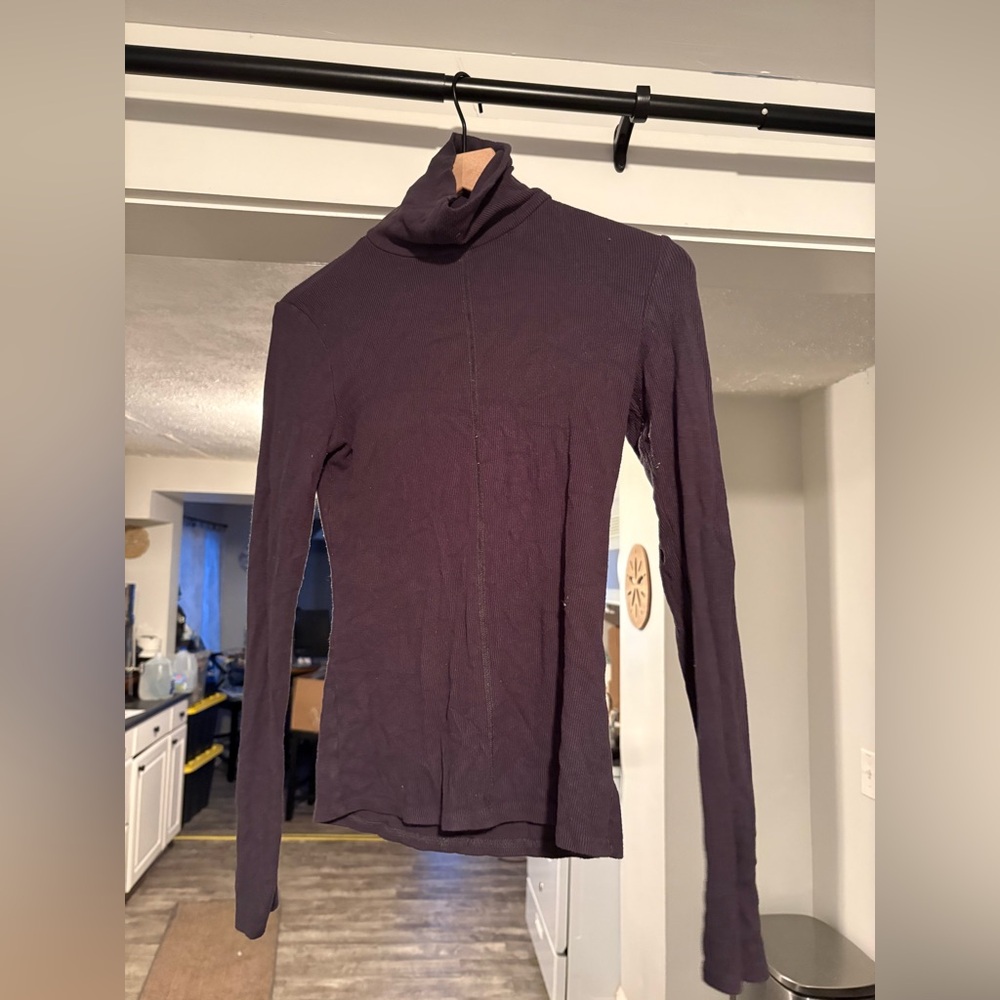 Charcoal Turtleneck Long Sleeve Top